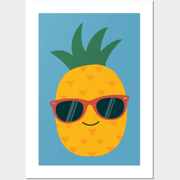 Funny Tropical Pineapple Summer T-Shirt Wall Art by happinessinatee